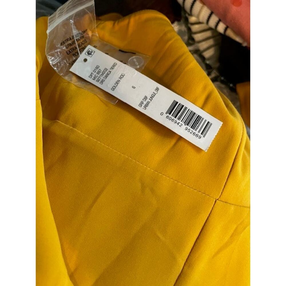 Gianni Bini Golden Yellow Elegant Sundress w/ Pleated Skirt Women Size 6 - Picture 6 of 7